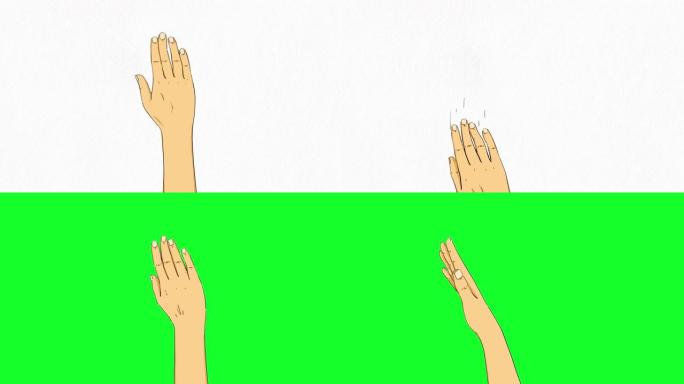 绿屏股票视频上的手动触摸屏手势