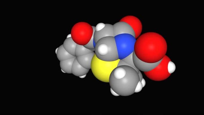青霉素g分子的动态3D模型