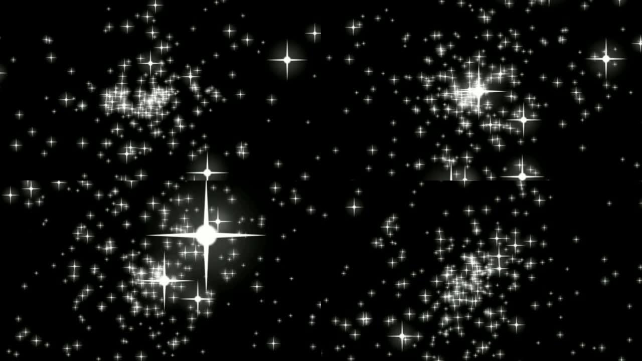 闪亮的星星运动图形与夜晚背景