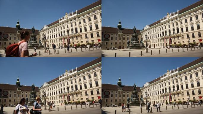 奥地利的维也纳。霍夫堡内院的弗朗兹皇帝纪念碑。