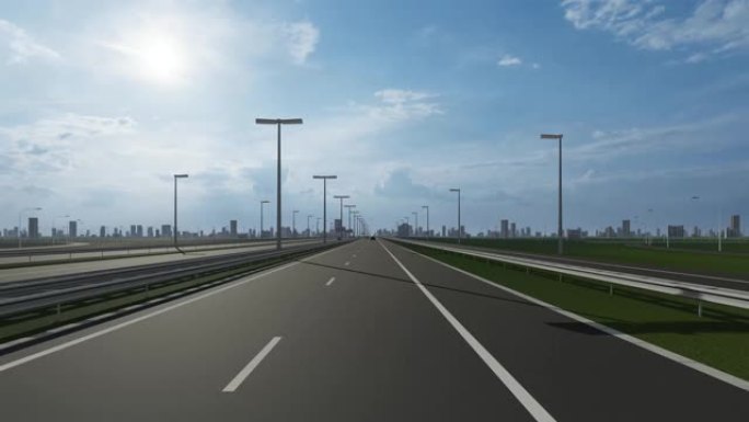 高速公路上的新乐市标牌股票视频指示进入中国城市的概念