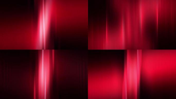 动画循环红光闪烁的竖线。抽象CG动画扭曲粉色红色渐变光轨迹运动。4k未来几何条纹图案快速发光线漏光。