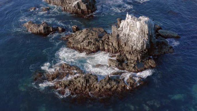 海豹岩石拉古纳海滩的航拍镜头