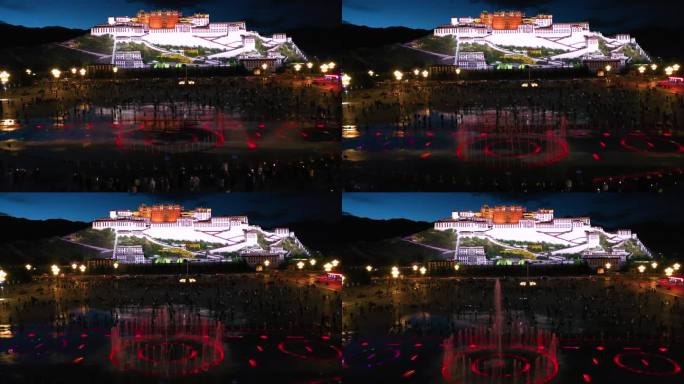 布达拉宫广场航拍 西藏旅游 高原旅游