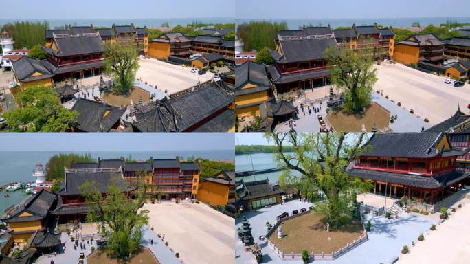 航拍报国寺佛教古建筑禅院寺庙