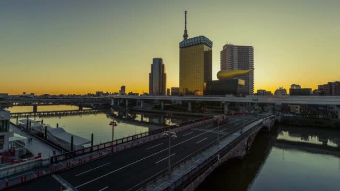 东京浅草区，墨田河旁