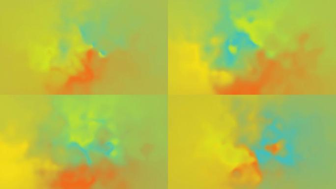 4k蓝黄绿橙色霓虹灯渐变，移动抽象模糊背景