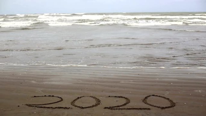 海滩上的2020新年