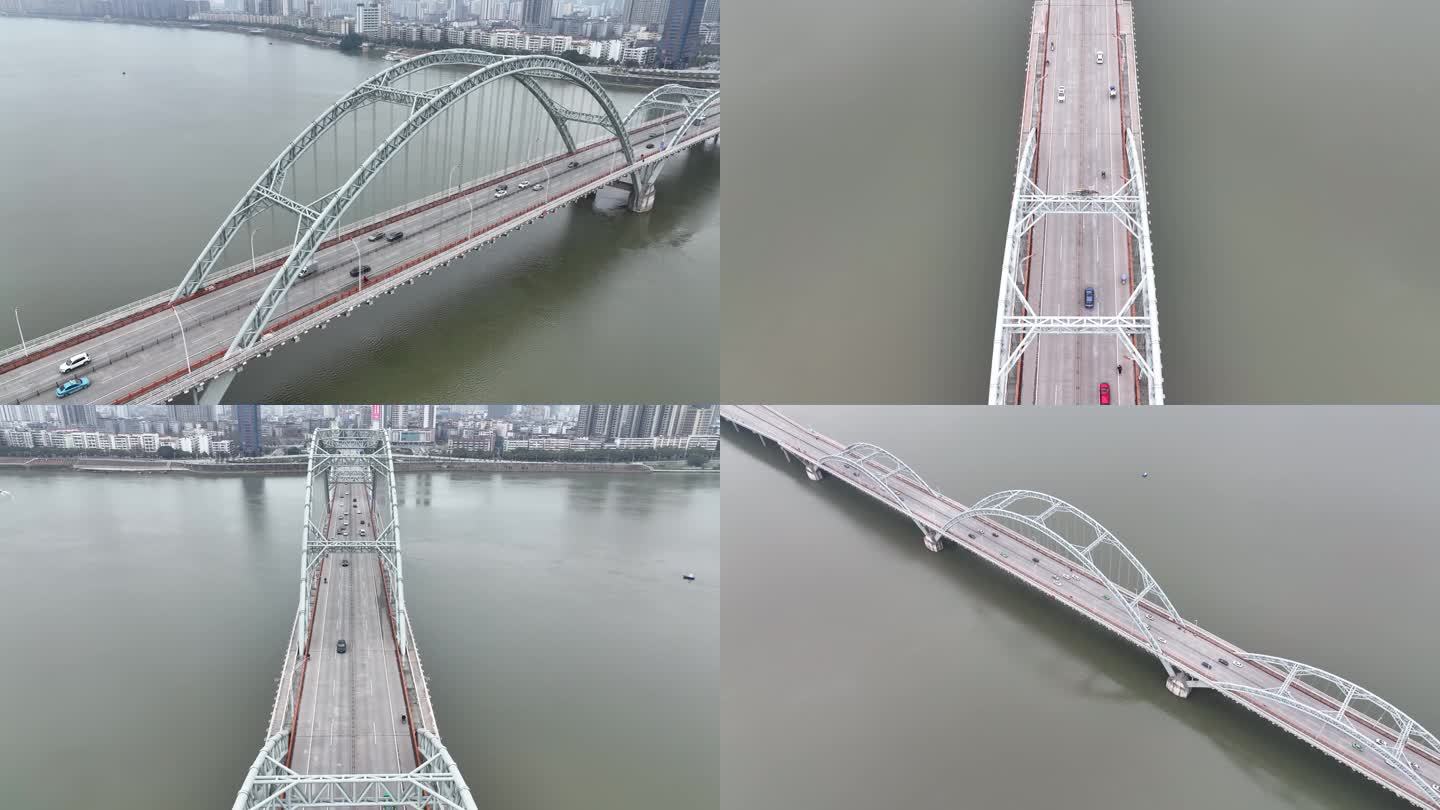 【实拍】航拍江西吉安地标性建筑吉安大桥