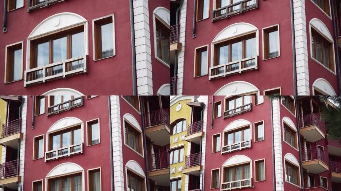 现代山地住宅公寓建筑外观细节