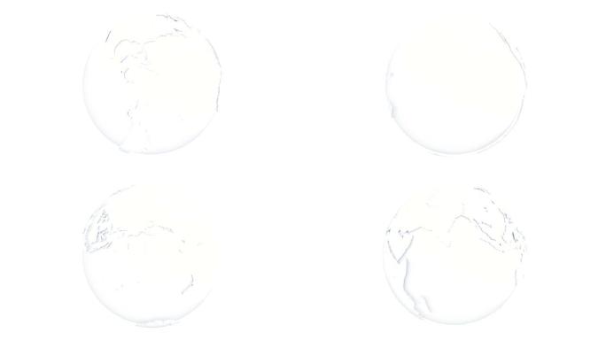 3D白色地球地球仪