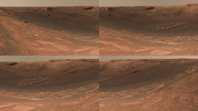 高分辨率的火星表面全景。NASA提供的这段视频的元素。