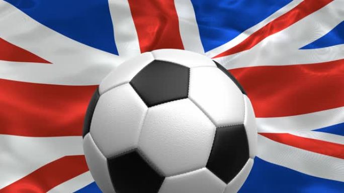 足球对抗英国国旗的3D动画