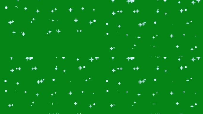 飘落的雪花绿屏运动图形