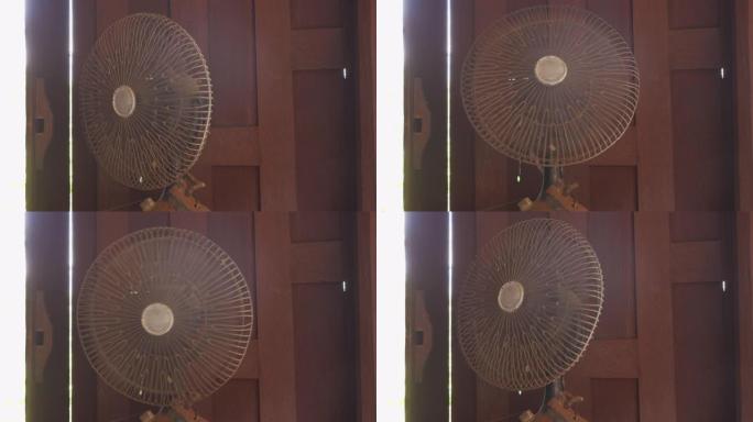 关闭电动旧风扇旋转，空气流动进行冷却