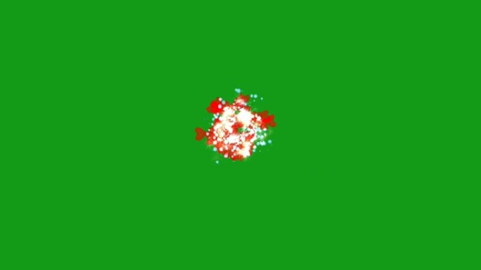 红心绿屏运动图形花瓣粒子动态绿幕素材