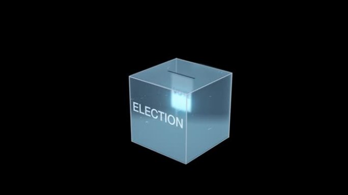 选票进入投票箱民主概念。带有选举文本Alpha频道 (可循环)