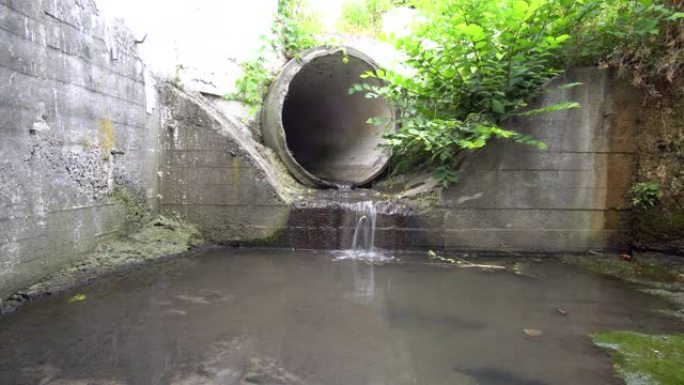 下水道管道到外面进入下水道，时间流逝。