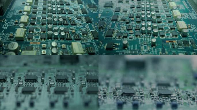 科技原创4K实拍数码芯片电子元件电路板