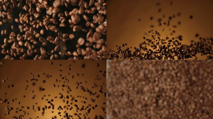 咖啡豆慢动作镜头