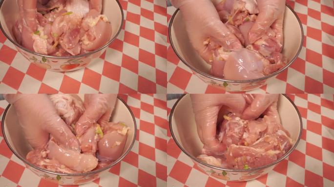加调料腌制鸡腿肉去腥 (1)