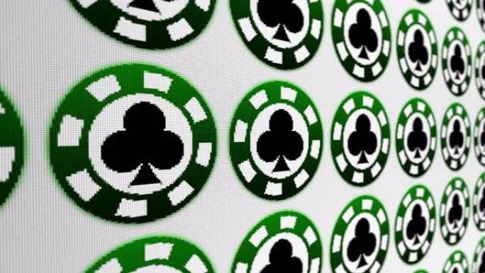 扑克筹码俱乐部像素屏幕动画背景