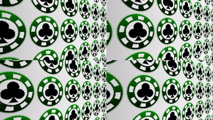 扑克筹码俱乐部像素屏幕动画背景