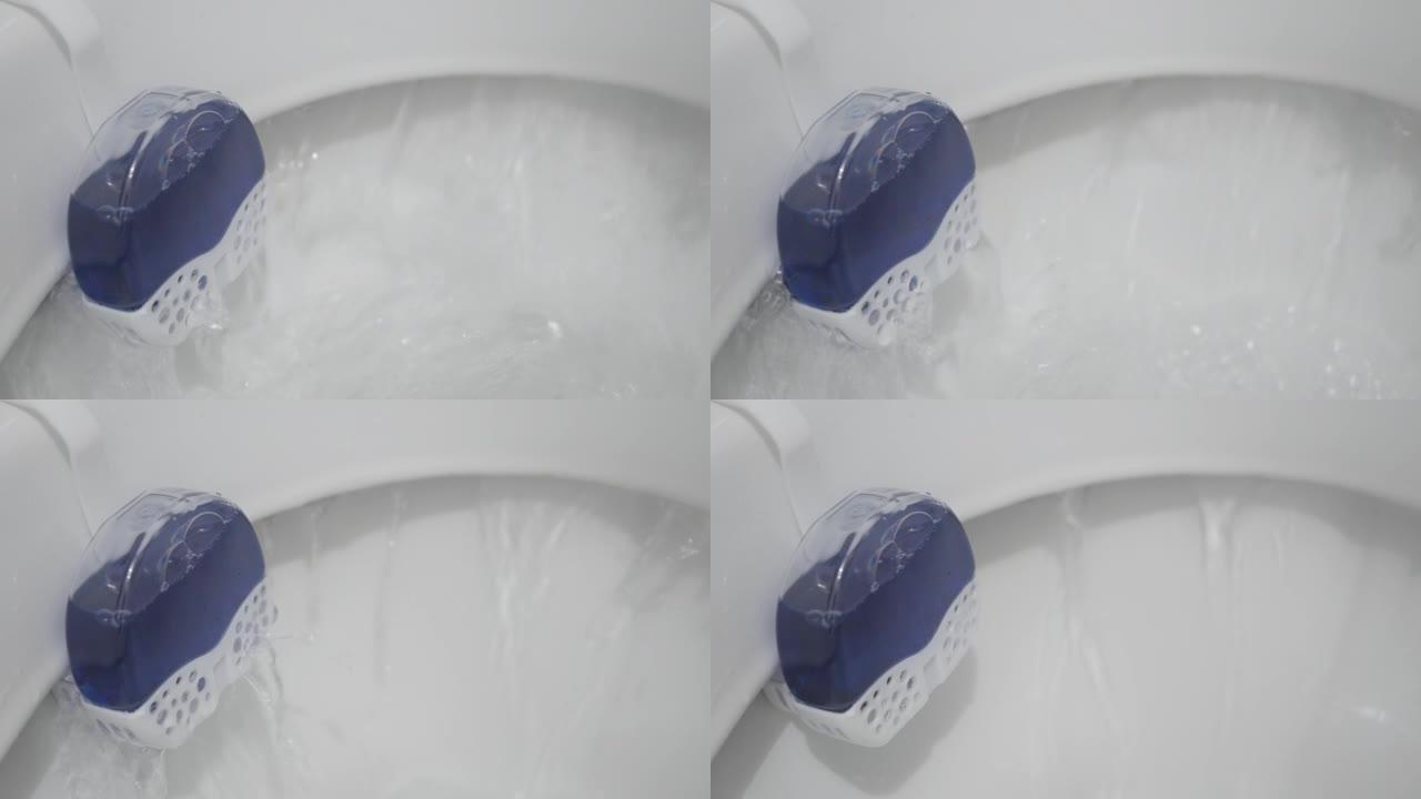 水冲过液体碗清新剂慢镜头