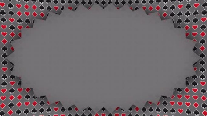 扑克牌套装红心钻石俱乐部黑桃图案框架灰色