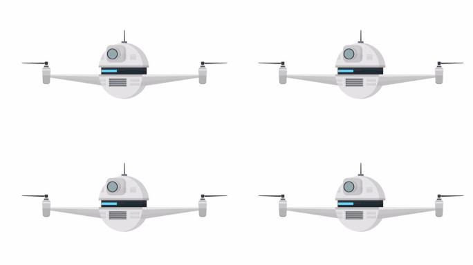无人机无人机的动画。卡通