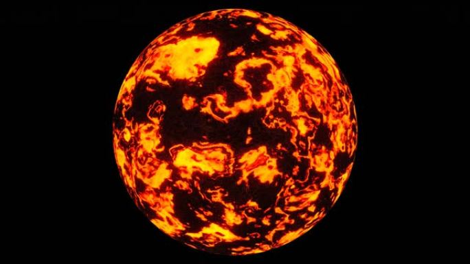 熔岩星球的3D循环动画