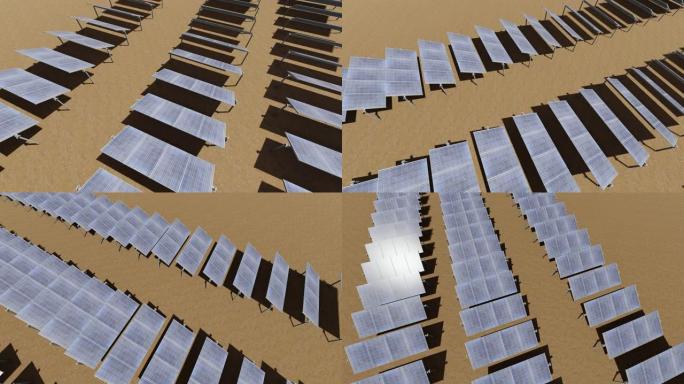 成排的太阳能电池板