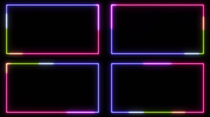 霓虹发光彩色移动无缝艺术背景抽象运动屏幕4k