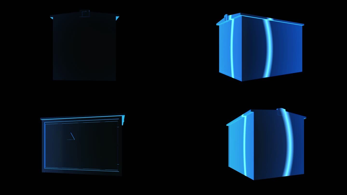 配电箱全息蓝色科技激光扫描通道素材
