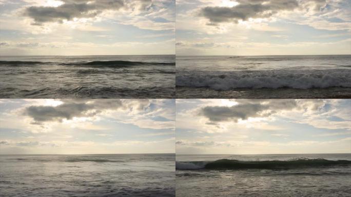 海平静海面海浪浪花一朵朵