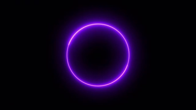 4k紫色霓虹灯圆圈灯背景