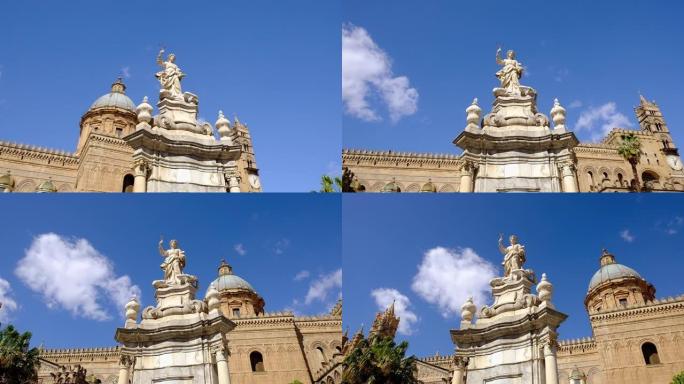 意大利西西里岛巴勒莫大教堂教堂前的雕塑