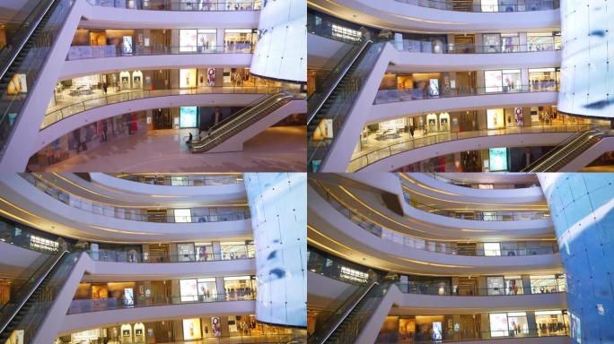 成都市中心著名商场正厅全景4k中国