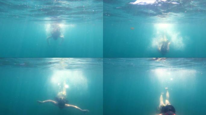 漂浮在水下的女孩-4k分辨率