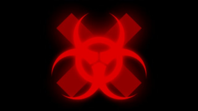 红色病毒符号与干扰交叉
