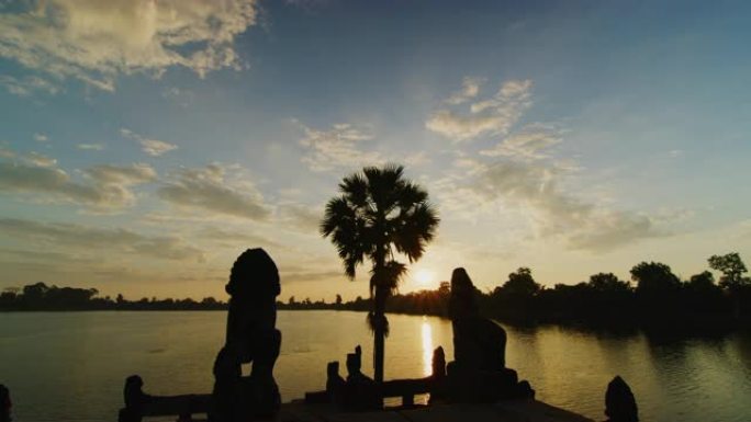 柬埔寨暹粒Srah Srang湖的日出
