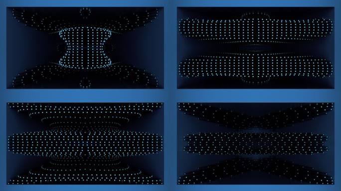 【裸眼3D】蓝色律动方点矩阵艺术美学空间