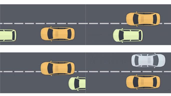 交通.汽车在路上行驶的动画.卡通