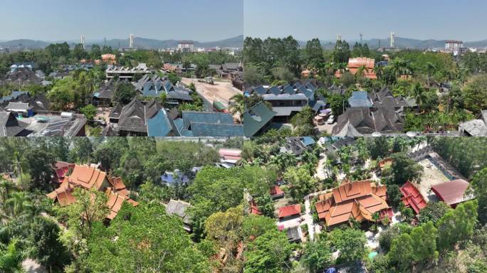 航拍西双版纳傣族园