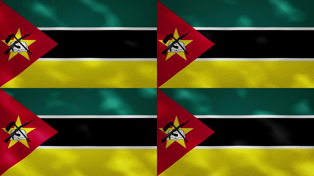 莫桑比克密旗织物摇摆，背景环