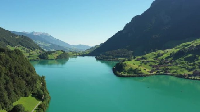 伦格恩湖的整体景观。瑞士。