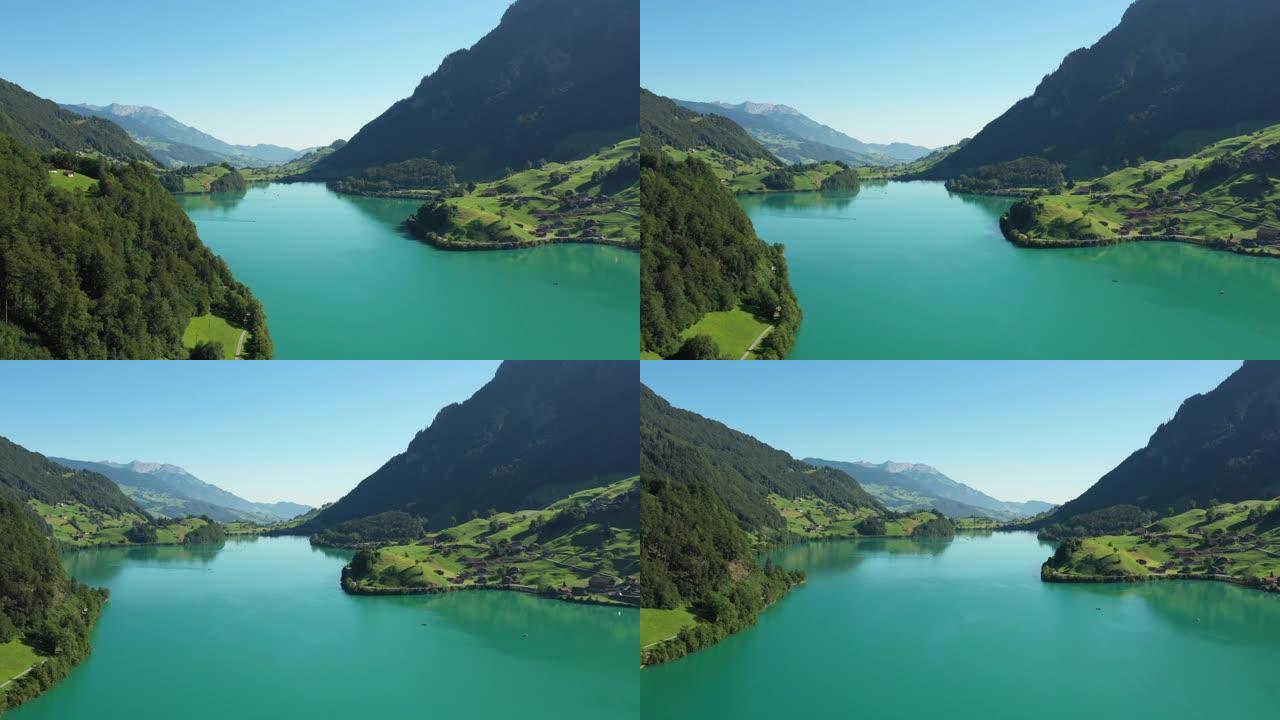 伦格恩湖的整体景观。瑞士。