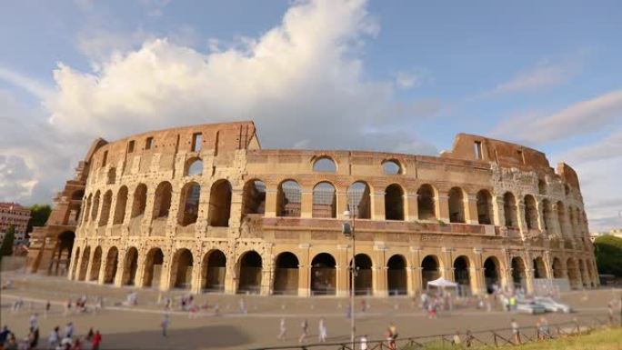 夏天天气晴朗的罗马体育馆。意大利罗马的体育馆。罗马体育馆的立面