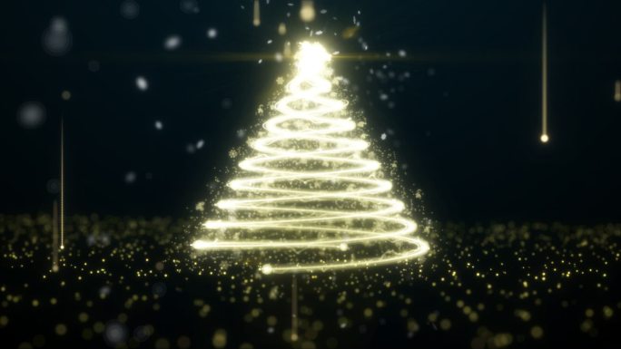 质感粒子圣诞树AE模板