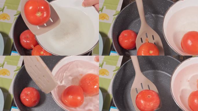 开水汆烫西红柿剥皮番茄去皮 (4)